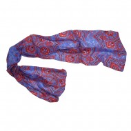 Foulard 100% seda estampada "Jaipur",tamaño 50 x 180 cms, azul